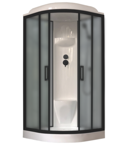 Изображение товара Душевая кабина Royal Bath RB90HK6-GC-BL, 90 х 90 см, задние стенки серые, стекла матовые, профиль черный