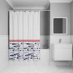 Изображение товара Штора для ванной комнаты Iddis Base BO04P18i11, 180 x 200 см, полиэстер, белый