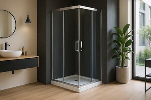 Изображение товара Душевой уголок Royal Bath RB9580HPD-T-CH, 80 х 95 см, стекло прозрачное, профиль хром