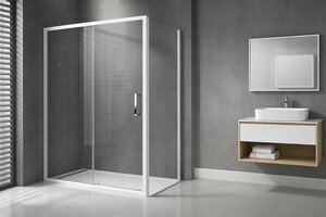 Изображение товара Душевой уголок Royal Bath Accord RB8115HPS-Т, 115 x 80 см, стекло прозрачное, профиль белый