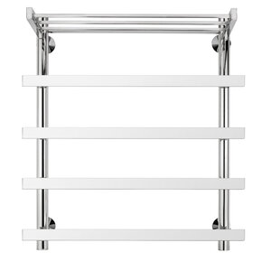 Изображение товара Полотенцесушитель водяной Secado Понтида 1 СП 4603777447489, ширина 50 см, высота 60 см, нижнее подключение 40 см, с полкой, цвет хром, 60x40x50