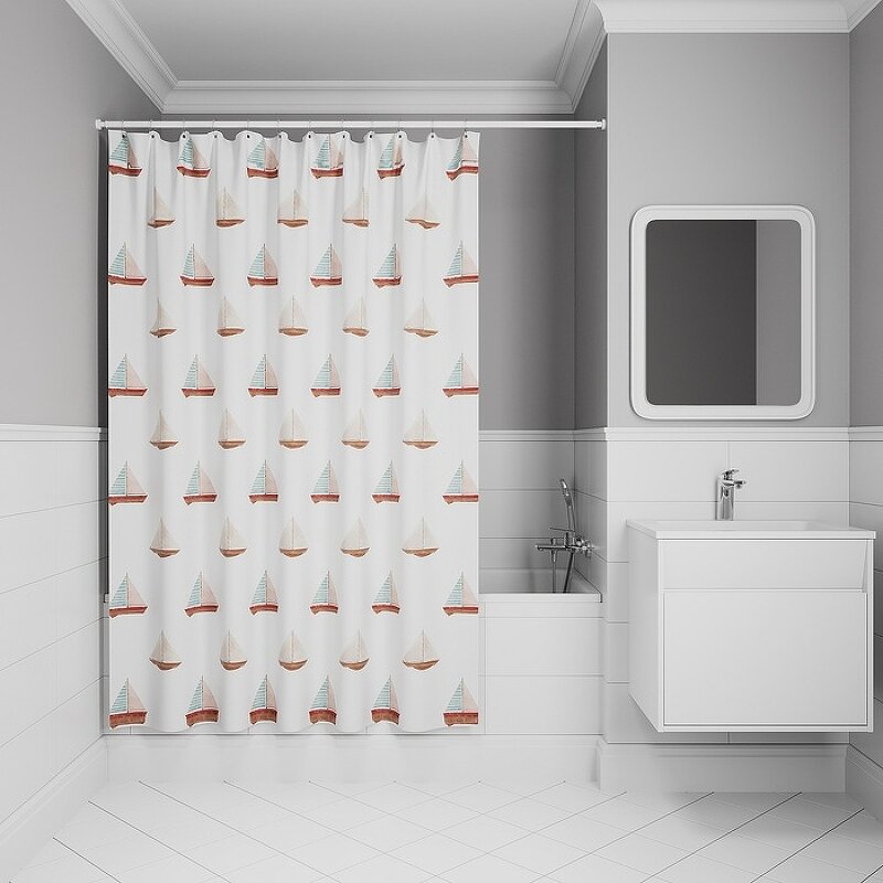 Изображение товара Штора для ванной комнаты Iddis Base BO01P18i11, 180x200 см, белая