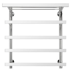 Изображение товара Полотенцесушитель водяной Secado Понтида 7 СП 4603759406800, ширина 60 см, высота 60 см, нижнее подключение 50 см, с полкой, цвет хром, 60x50x60