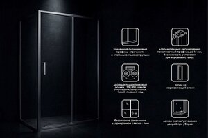 Изображение товара Душевой уголок Royal Bath Accord RB8130HPS-Т, 130 x 80 см, стекло прозрачное, профиль белый