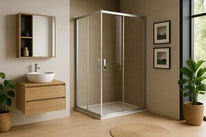 Изображение товара Душевой уголок Royal Bath RB11580HPD-C-ST, 80 х 115 см, стекло матовое, профиль сатин