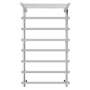 Изображение товара Полотенцесушитель водяной Secado Турин 1 СП 4603777446840, ширина 60 см, высота 100 см, нижнее подключение 60 см, с полкой, цвет хром, 100x60x70