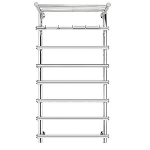 Изображение товара Полотенцесушитель водяной Secado Турин 1 КСП 4603777446925, ширина 60 см, высота 100 см, нижнее подключение 60 см, с полкой, цвет хром, 100x60x70