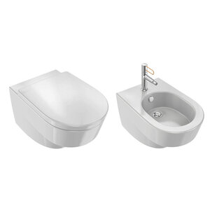 Изображение товара Комплект подвесного унитаз с биде Jacob Delafon Odeon Rive Gauche EDR102-00/EMG0002-00, белый