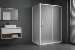 Изображение товара Душевые ограждения Royal Bath RB1160HPS-C 160x100 см с матовым стеклом и белым профилем Изображение товара Душевые ограждения Royal Bath RB1160HPS-C 160x100 см с матовым стеклом и белым профилем