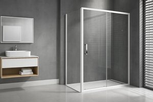 Изображение товара Душевой уголок Royal Bath Accord RB85165HPS-Т, 165 x 85 см, стекло прозрачное, профиль белый