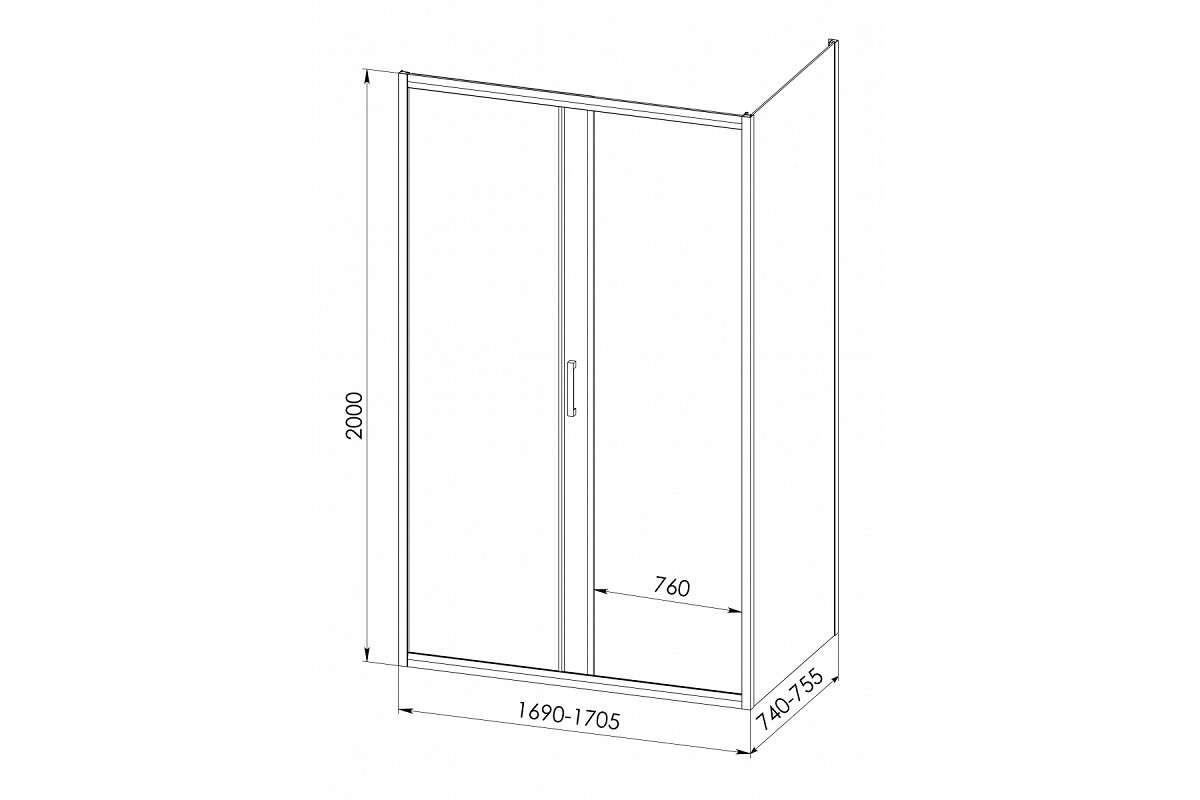 Изображение товара Душевой уголок Royal Bath Accord RB75170HPS-C, 170x75 см, матовое стекло