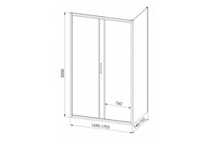 Изображение товара Душевой уголок Royal Bath Accord RB75170HPS-C, 170 x 75 см, стекло матовое, профиль белый