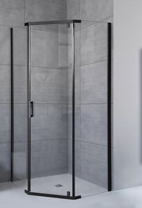 Изображение товара Душевой уголок Royal Bath RB80TR-T-BL, 80 x 80 см, стекло прозрачное, профиль черный