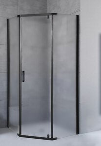 Изображение товара Душевой уголок Royal Bath RB1080TR-T-BL, 80 x 100 см, стекло прозрачное, профиль черный