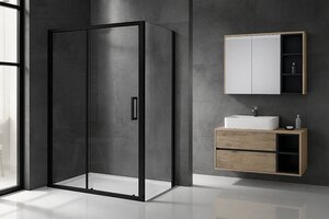 Изображение товара Душевой уголок Royal Bath RB8135HPS-Т-БL 135x80 см с черным профилем и прозрачным стеклом