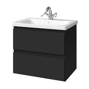 Изображение товара Тумба под раковину Caprigo Forte 36110eml-020.000.00.05, 65 см подвесная, чёрный матовый