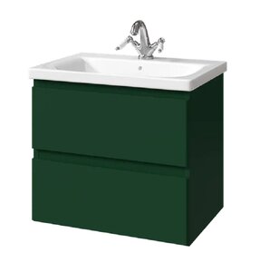 Изображение товара Тумба под раковину Caprigo Forte 36110eml-063.000.00.20, 65 см подвесная, бутылочное стекло