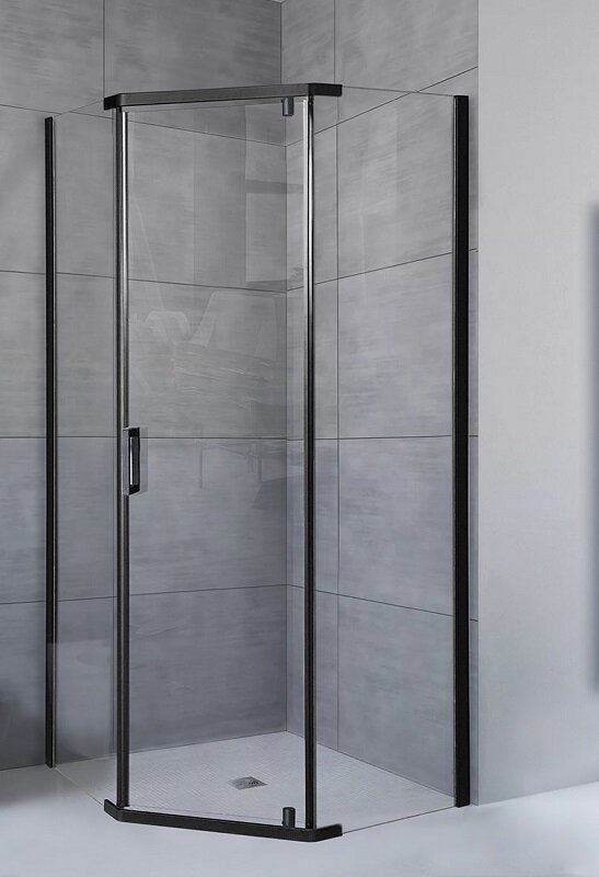 Изображение товара Душевой уголок Royal Bath RB120TR-T-BL, 120 x 120 см, стекло прозрачное, профиль черный