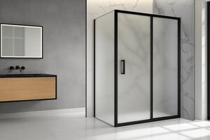 Изображение товара Душевой уголок Royal Bath Accord RB9155HPS-C-BL, 155 x 90 см, стекло матовое, профиль черный