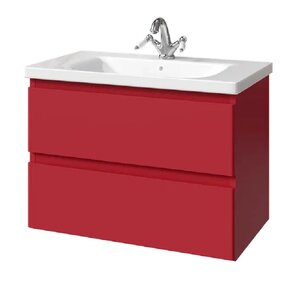 Изображение товара Тумба под раковину Caprigo Forte 36112eml-017.000.00.20, 80 см подвесная, красный 