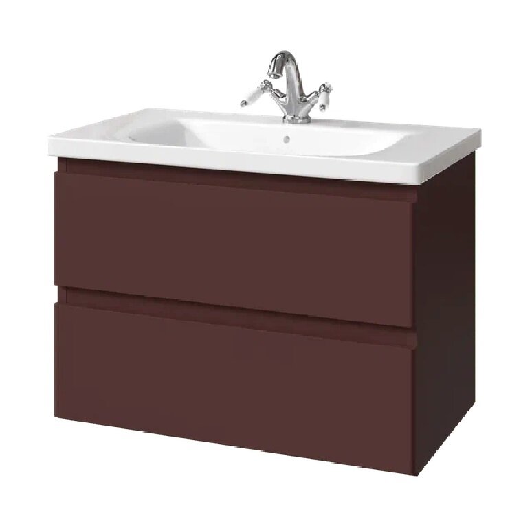 Изображение товара Подвесная тумба под раковину Caprigo Forte 80 см шоколад эмаль МДФ