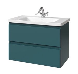 Изображение товара Тумба под раковину Caprigo Forte 36112-SF013, 80 см подвесная, изумрудно-бирюзовый