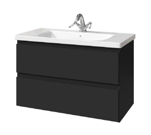 Изображение товара Тумба под раковину Caprigo Forte 36113eml-020 90 см черный матовый подвесная