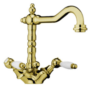 Изображение товара Смеситель для раковины Webert Dorian DO700302010 с донным клапаном, золото