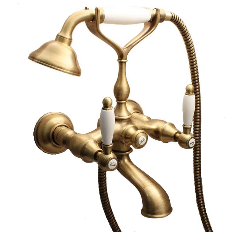 Изображение товара Современный бронзовый смеситель для ванны и душа Webert Dorian с душевым гарнитуром