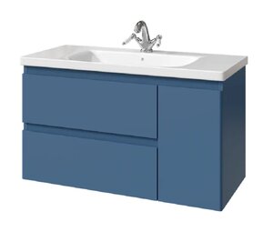 Изображение товара Тумба под раковину Caprigo Forte 36115R eml-029.000.00.20, 100 см подвесная, дверь справа, бриллиантово-синий