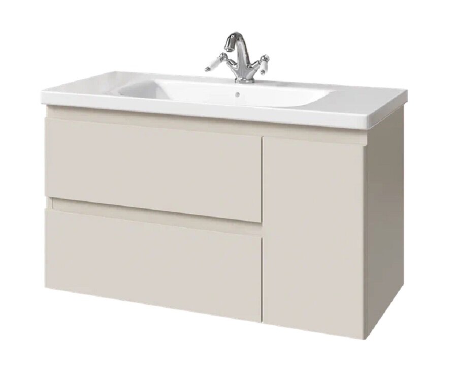 Изображение товара Тумба под раковину Caprigo Forte 36115R-SF023 100 см подвесная беж лайт