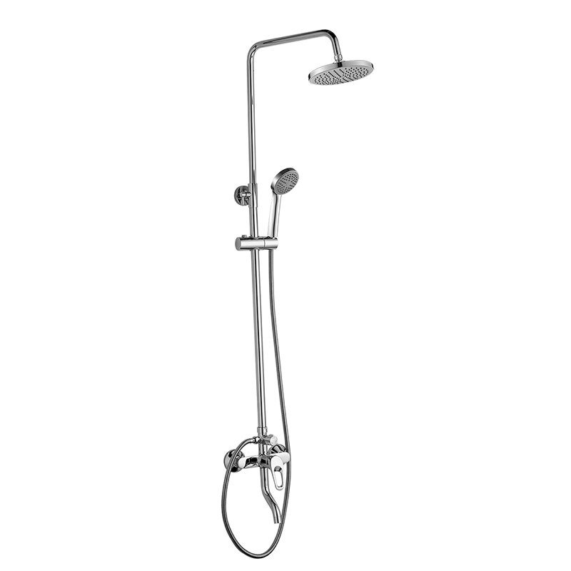 Изображение товара Душевая система Decoroom DR21071 с изливом и регулируемой высотой штанги хром