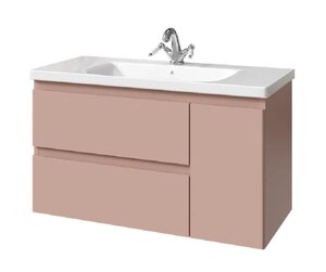 Изображение товара Тумба под раковину Caprigo Forte 36115R-SF026, 100 см подвесная, дверь справа, пудра