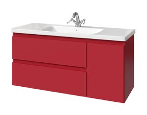 Изображение товара Тумба под раковину Caprigo Forte 36117R 120 см подвесная красная МДФ эмаль