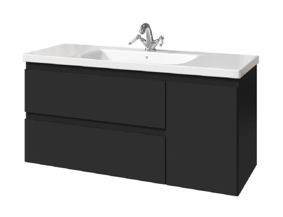 Изображение товара Тумба под раковину Caprigo Forte 36117R 120 см подвесная черный матовый