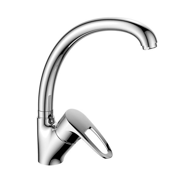 DecoRoom DR70021 Смеситель одноручный для кухни с высоким поворотным изливом, хром — купить в Алматы
