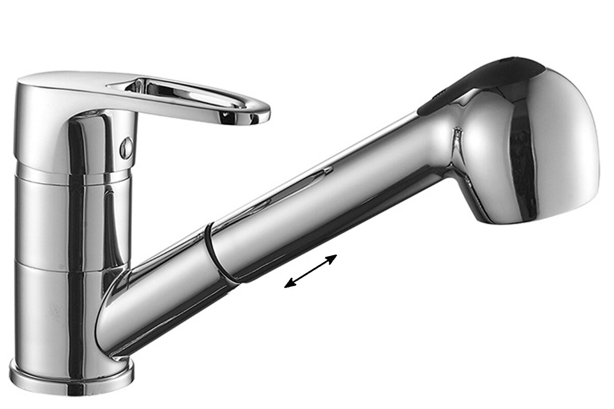 Изображение товара Кухонный смеситель Decoroom DR70023 с вытяжным изливом хром