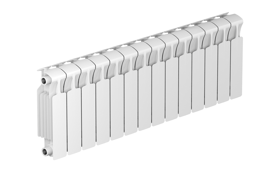 Изображение товара Радиатор биметаллический Rifar Monolit 300 R-MN-300-15, 15 секций, боковое подключение, белый