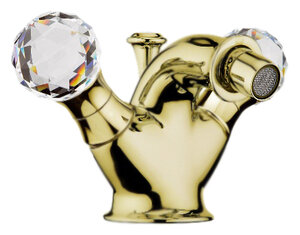 Изображение товара Смеситель для биде Webert Karenina KA710102010 с донным клапаном, золото, Swarovski ручки