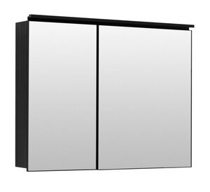 Изображение товара Зеркальный шкаф De Aqua Алюминиум 100 см с подсветкой черный подвесной