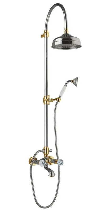 Изображение товара Душевая система Webert Karenina KA721208017 хром, золото, ручки Swarovski