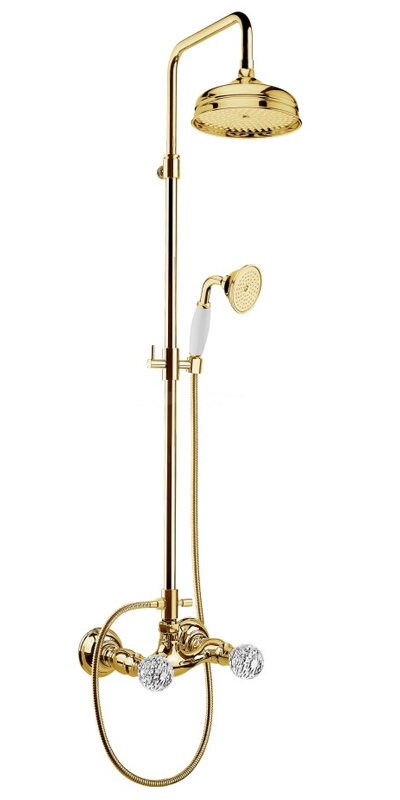 Изображение товара Душевая система Webert Karenina KA760405010 с золотыми ручками Swarovski Италия