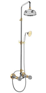 Изображение товара Душевая система Webert Karenina KA760405017 хром золото Swarovski Италия