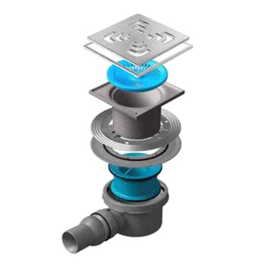 Изображение товара Трап водосток Pestan Confluo Square 1 Mask 150x150 мм нержавеющая сталь хром матовый