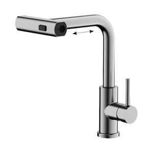 Изображение товара Смеситель Belz B74811-1 для кухонной мойки сатин поворотный выдвижной