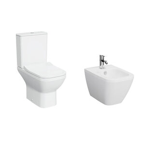 Изображение товара Комплект напольного унитаза с биде Vitra Integra Square, 9833B003-7205/7083B003-0288, белый