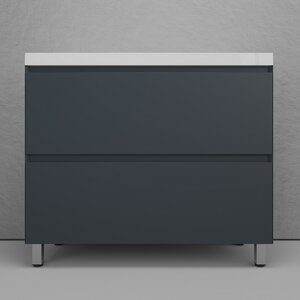 Изображение товара Тумба под раковину Style Line Манхэттен 100, напольная, графит, высота 82 см