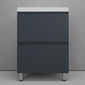 Изображение товара Тумба под раковину Style Line Манхэттен 60 ЛС-00002378, 60 см, напольная, графит