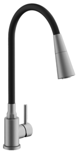 Изображение товара Смеситель Belz B74809-1 для кухонной мойки, гибкий излив, сатин, черный матовый