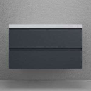 Изображение товара Тумба под раковину Style Line Манхэттен 100 см подвесная графит эмаль